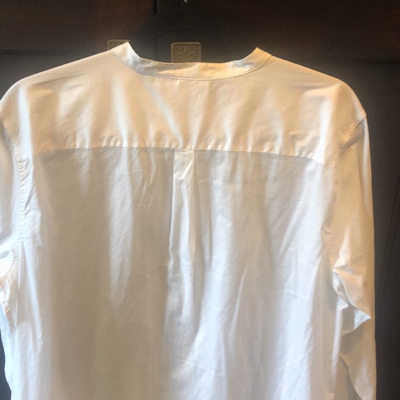 DKNY Pure cotton tunic in white with lace ruffle trim around bottom hem size L - Picture 4 of 5